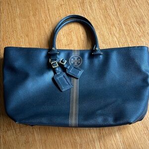 Tory Burch Black Leather Tote Bag